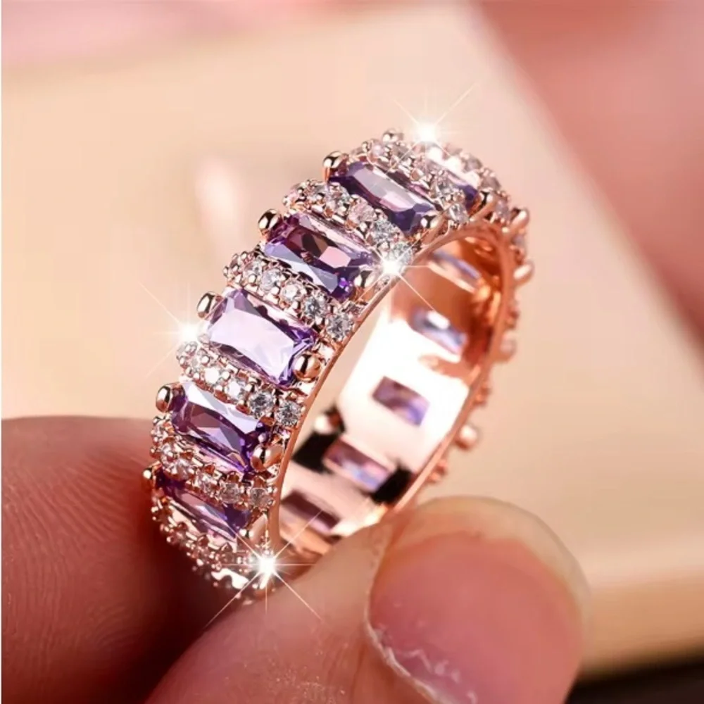 Luxury Purple Zircon Stone Ring.